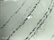 Schwarz-Quarz des Fluss-AB70713 polierte Steinplatten 3200x1600mm für Küche Countertops